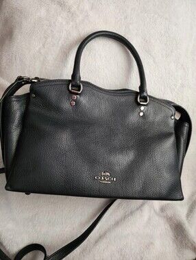 Coach Drew Satchel Crossbody Shoulder Bag Leather with Snakeskin Trim
